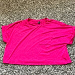 Shein Bright Pink Cropped T-Shirt